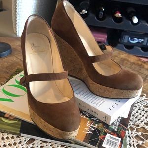 Christian Louboutin Mary Jane Platform Cork Wedge